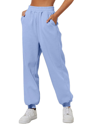 Yovela Sweatpants Women High Waisted Baggy Sweat Pants Winter Outfits Cotton Fleece Lined Comfy Lounge with Pocket LightBlue S