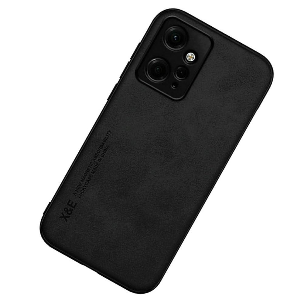 Kepuch Silklike Case for Redmi Note 12 4G - Cover Bumper Built-in Metal Plate for Redmi Note 12 4G - Black