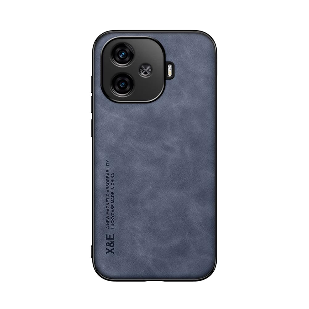 Kepuch Silklike Case Compatible for Vivo IQOO Z9 China/IQOO Z9 Turbo - Magnetic Holder Built-in Metal Plate Cover Bumper - Blue