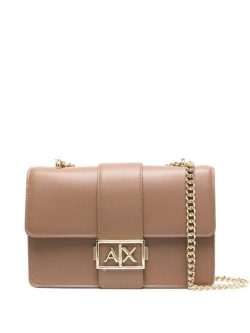 Armani Exchange Women's Jodie, Sustainable, Gold Chain Shoulder Strap Crossbody m, Dark Pisco, one_Size