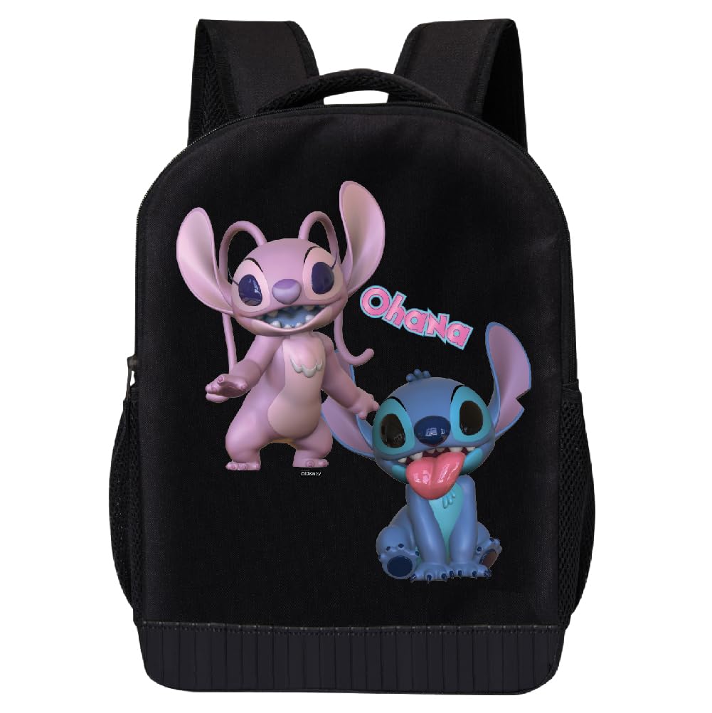 DISNEY Stitch Backpack for School - Cute Lilo and Stitch Travel Backpack Laptop Bag with Water Bottle Pocket for Boys, Girls and Toddlers (Ohana)
