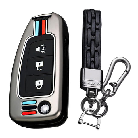 KUNIO Car Key Fob Cover Fit for Nissan Altima Rogue Pulsar Maxima Micra Murano Tiida Kicks Pathfinder Key Protective Cover Keychain TPU Key Holder Key Cover Horn B Black