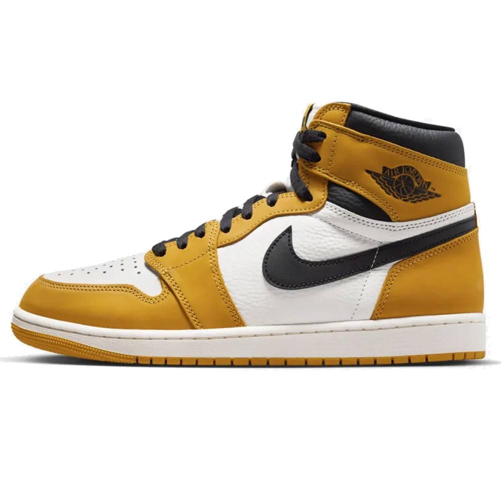 NIKE Men's Jordan 1 High OG Ã¢â‚¬Å“Yellow OchreÃ¢â‚¬Â Size 9.5 Yellow Ochre/Black-Sail (DZ5485-701)