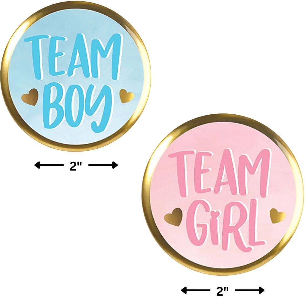 Blue & Pink Gender Reveal Multipack Buttons - 2" Diameter (Pack of 10) | Perfect for Baby Showers & Parties