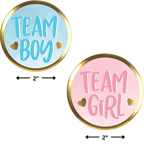 Blue & Pink Gender Reveal Multipack Buttons - 2" Diameter (Pack of 10) | Perfect for Baby Showers & Parties