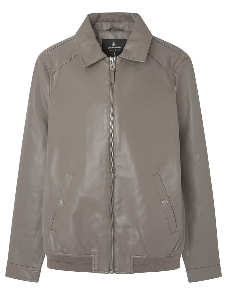 SPRINGFIELD Men's Faux leather jacket, SAND, L