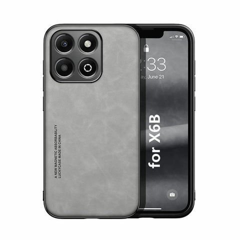 Kepuch Silklike Case for Honor X6B - Cover Bumper Built-in Metal Plate for Honor X6B - Gray