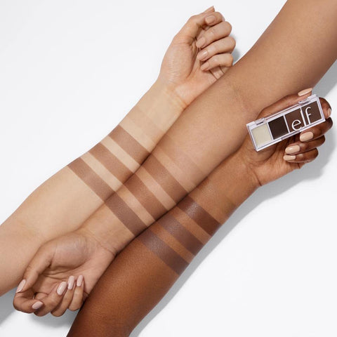 e.l.f. Bite-Size Brow, Mini Brow Quad with Ultra-Pigmented Waxes & Powders, Eyebrow Grooming & Makeup Kit, Dark Brown, 0.14 Oz