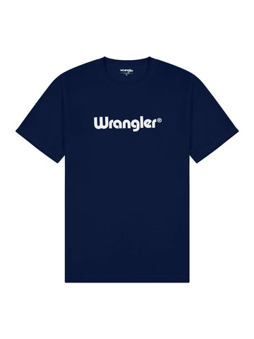 Wrangler Men's Logo tee T-Shirt, Navy, M