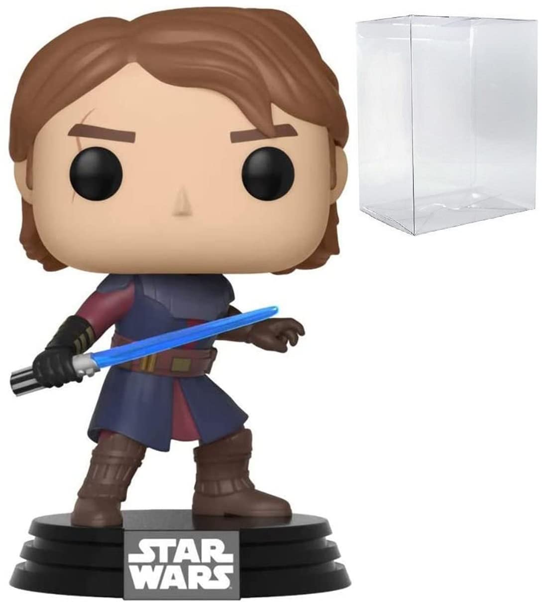 POP Star Wars: Clone Wars - Anakin Skywalker Funko Vinyl Figure (Bundled with Compatible Box Protector Case), Multicolored, 3.75 inches