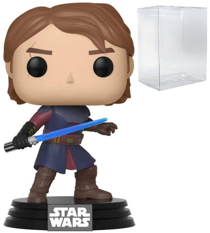 POP Star Wars: Clone Wars - Anakin Skywalker Funko Vinyl Figure (Bundled with Compatible Box Protector Case), Multicolored, 3.75 inches