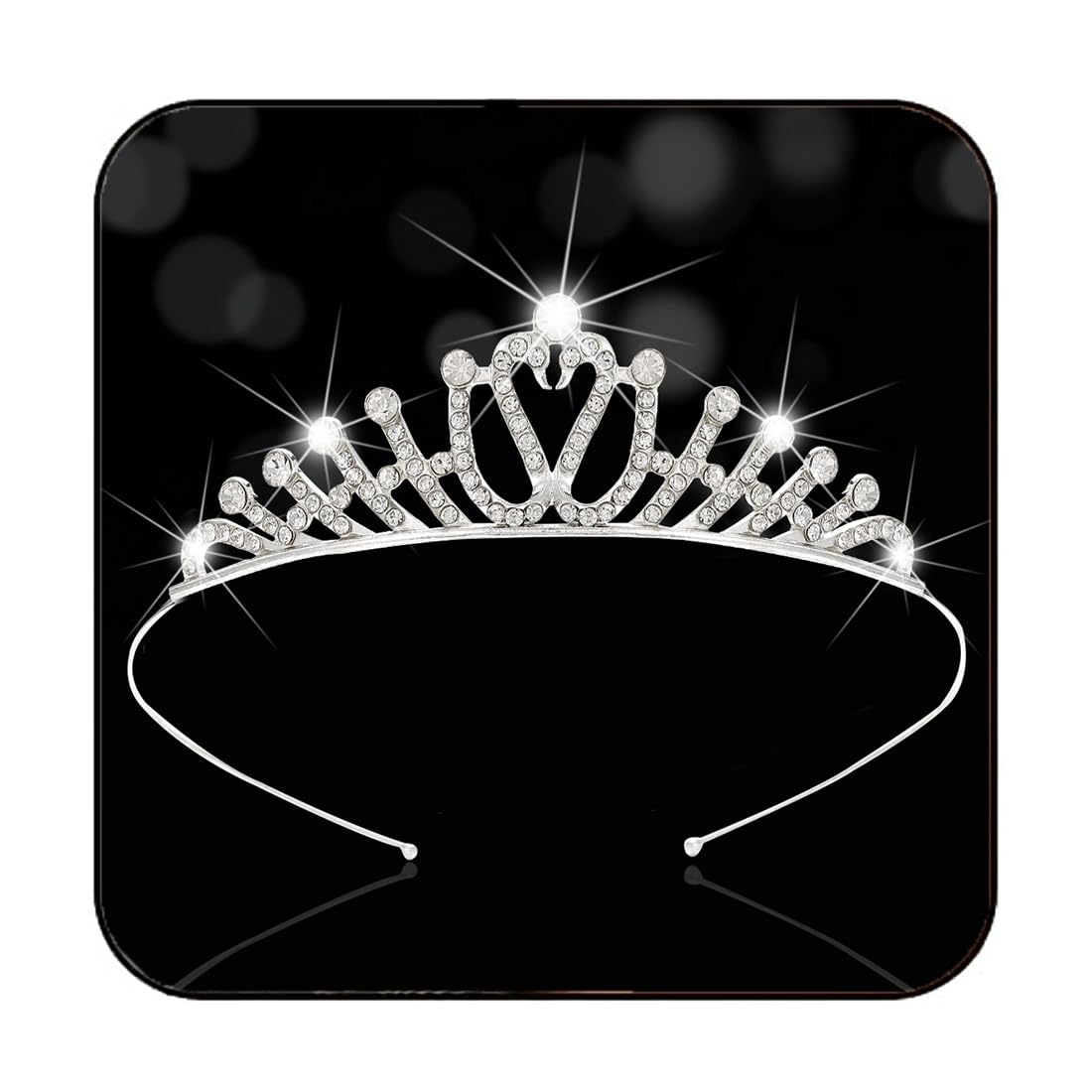 Kilshye Silver Tiaras Rhinestone Tiara and Crown Birthday Party Headband Hair Accessories for Women (C)
