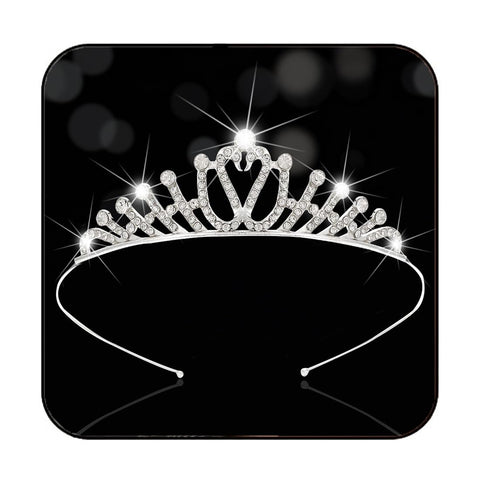 Kilshye Silver Tiaras Rhinestone Tiara and Crown Birthday Party Headband Hair Accessories for Women (C)
