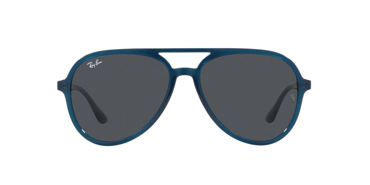 Ray-Ban RB4376 Aviator Sunglasses, Opal Dark Blue/Dark Grey, 57 mm