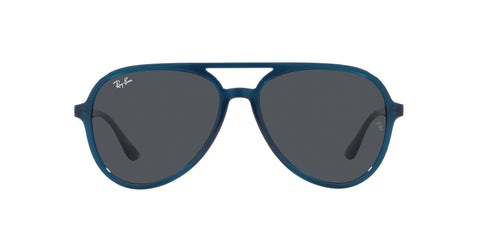 Ray-Ban RB4376 Aviator Sunglasses, Opal Dark Blue/Dark Grey, 57 mm