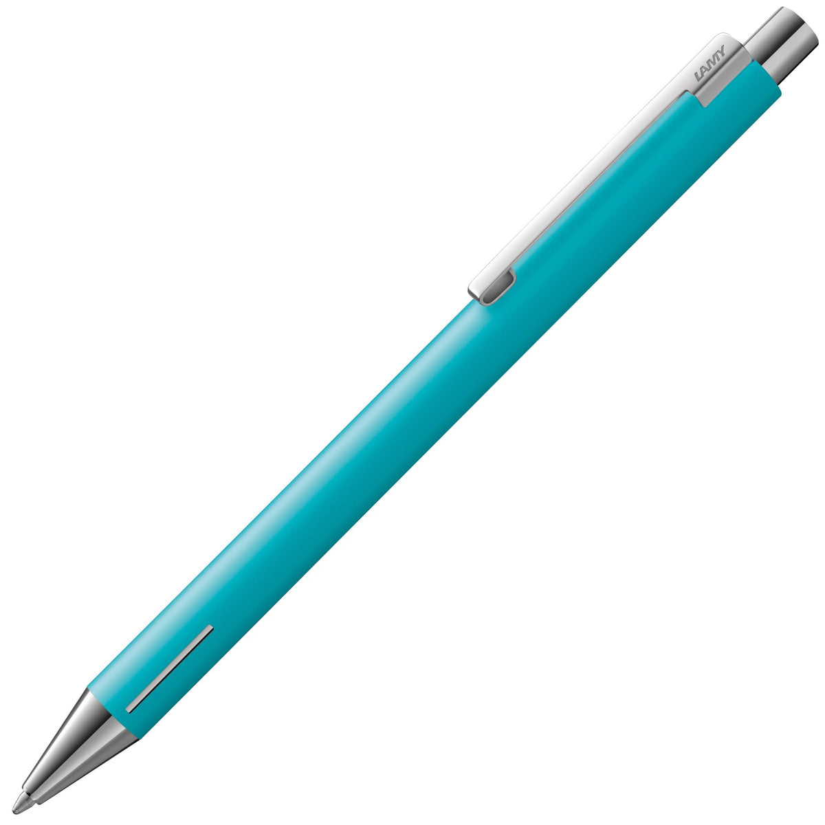Lamy econ Ballpoint Pen 240 Stainless Steel in Sea Matt and Striking Curved Clip Including Large Refill M 16 Black Line Width M