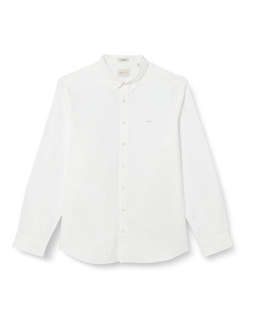 GANT Men's Slim Pinpoint Oxford Shirt Dress, White, S