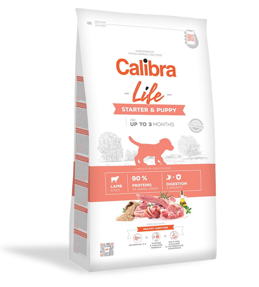 Calibra 106007 Dog Life Starter & Puppy Lamb 12 kg, 18/8 Stainless Steel