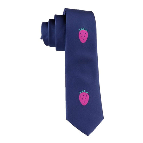 damdos Neckties for Fans Killer Queeon Yos-hikage Skull Neck Tie Cosplay Costumes (Dark blue-strawberry)