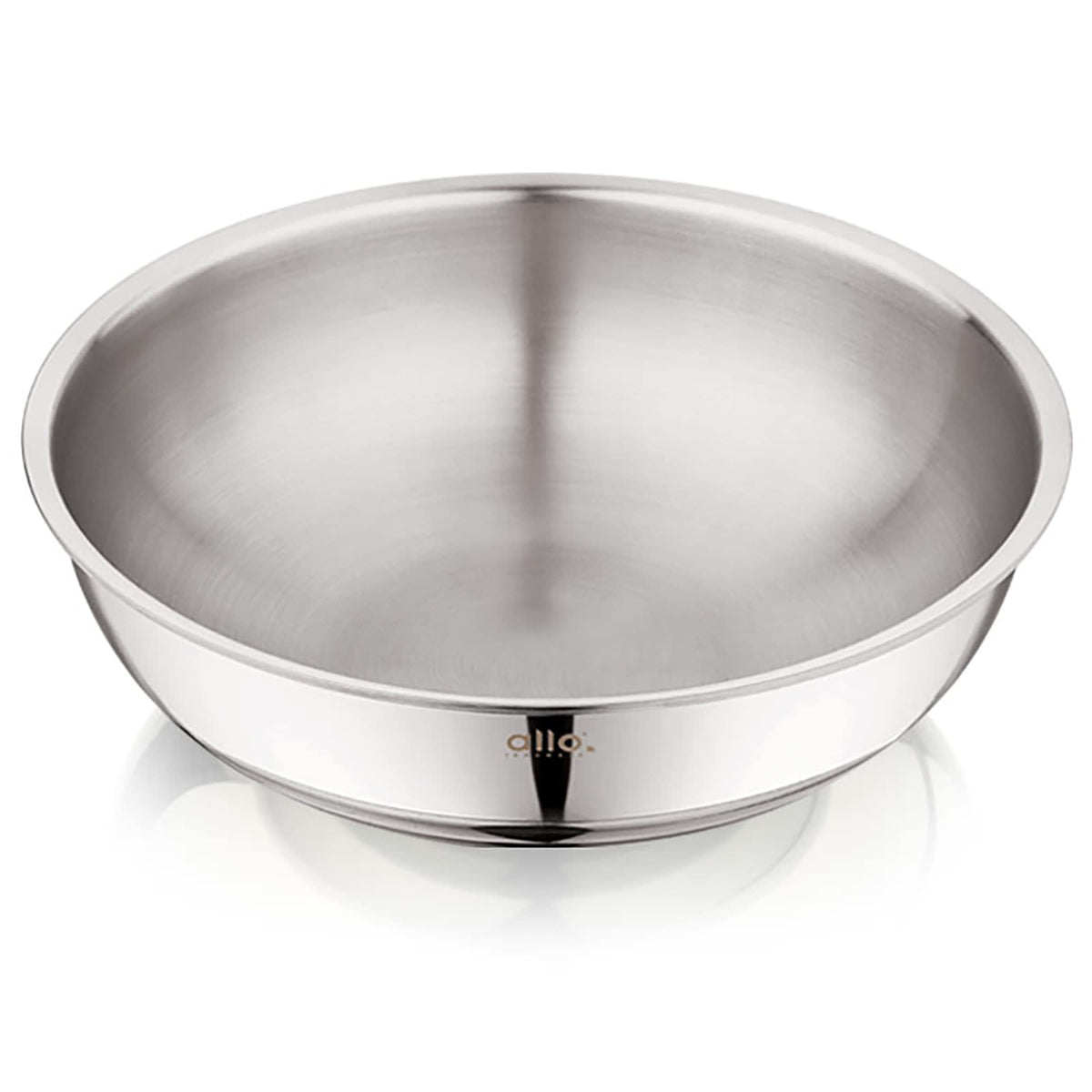 Allo Triply Stainless Steel Tasla |Ideal Tasla for Curry/Stir-Fry/Deep-Fry/DryVeg/SautÃƒÂ© Induction Friendly, Heavy Base Kadhai Naturally Non-Stick | 10 Years Warranty 34cm, 7.5 litres