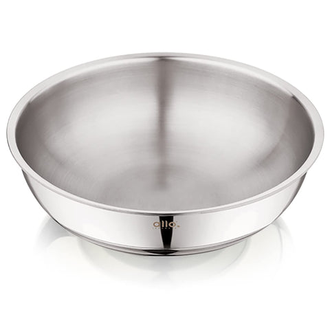 Allo Triply Stainless Steel Tasla |Ideal Tasla for Curry/Stir-Fry/Deep-Fry/DryVeg/SautÃƒÂ© Induction Friendly, Heavy Base Kadhai Naturally Non-Stick | 10 Years Warranty 34cm, 7.5 litres