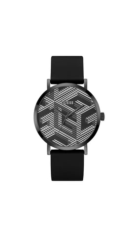 GUESS Men's 44.0mm Watch - Black Strap Grey Dial Black Case
