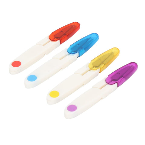 Sewing Snips,4 PCS Sewing Thread Cutters U Shape Thread Snips with Plastic Safety Cover Cross Stitch Scissors Unpicker for Tailor Embroidery Needlework DIY