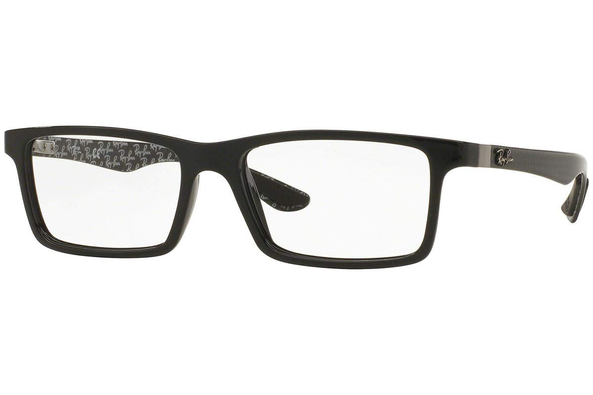Ray-Ban RX8901 Rectangular Prescription Eyeglass Frames, Black On Grey/Demo Lens, 55 mm