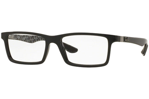 Ray-Ban RX8901 Rectangular Prescription Eyeglass Frames, Black On Grey/Demo Lens, 55 mm