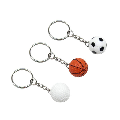 Amosfun Plastic Sport Ball Keychain Basketball Football Golf Pendant Keyring Gift 3 Pcs