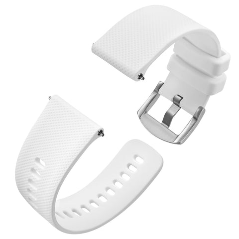 Anbeer Silicone Watch Band 16mm Quick Release Rubber Watch Straps for Men Women,Silver Stainless Steel Buckle