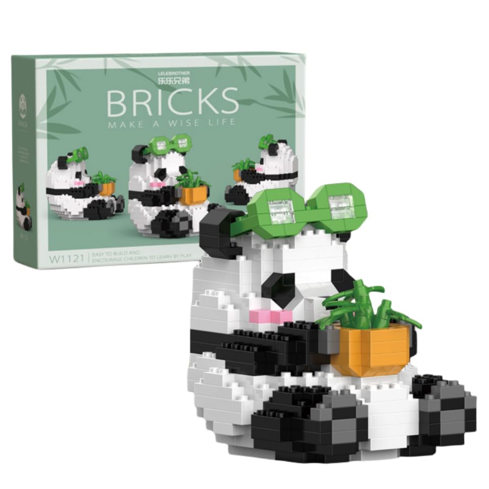 Cute Panda Mini Building Animal Sets, Extremely Challenging Building Blocks Decor for Adults Kids, Micro Blocks 3D Educational Toys for Boys Girls (W1121)