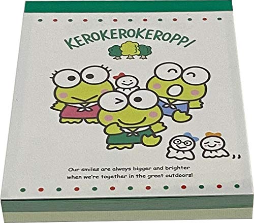 Sanrio KerokeroKeroppi Mini Block Notepad Memo Pad Paper 2design 100sheets Japan (3 Siblings)