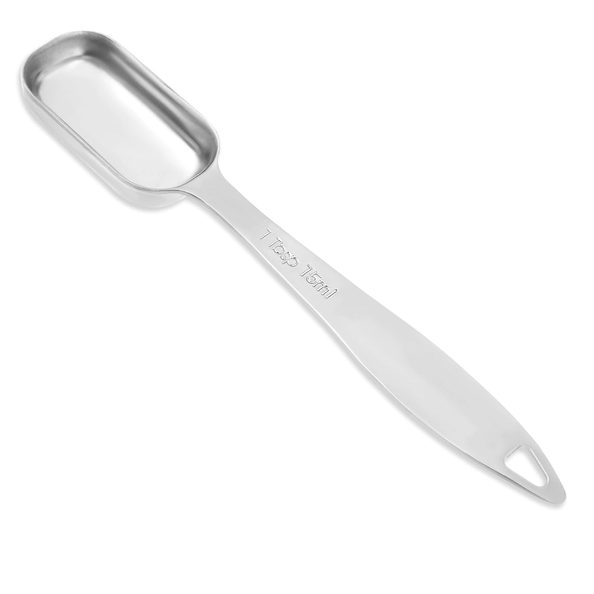 1 Tablespoon Stainless Steel Single Measuring Spoon (15 mL | 3 Tsp | 1 Tbsp | 15 cc | 1/2 oz) Long Handle Rectangular Individual Measuring Spoons