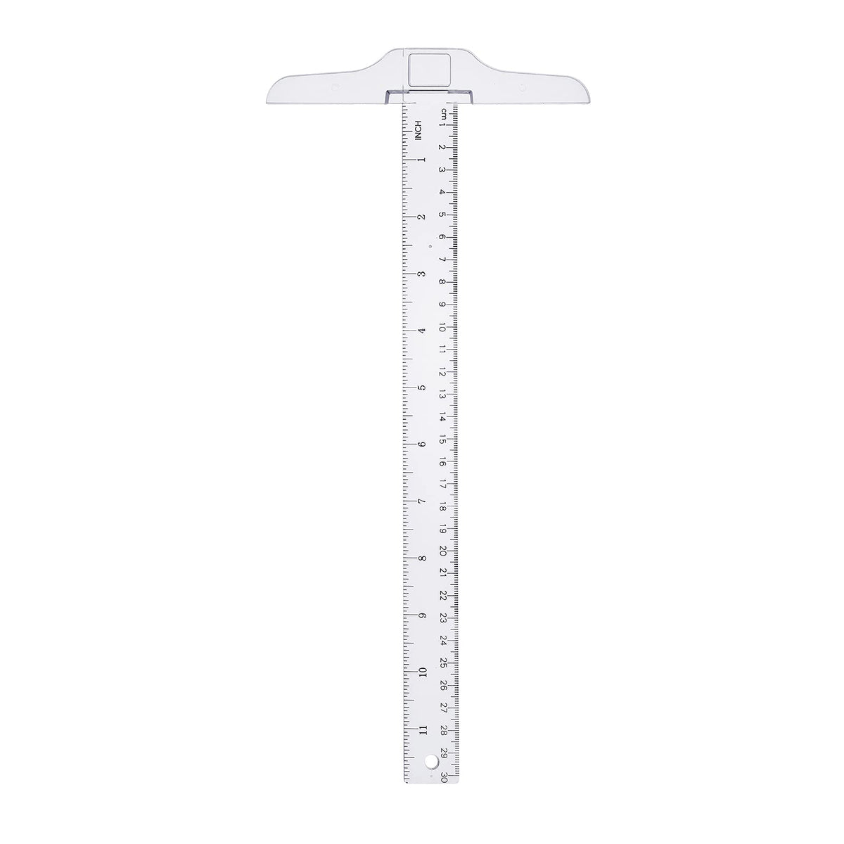 Kyuionty Junior T-Square Plastic Transparent T-Ruler 30cm/ 12 Inch for Drafting & Art Framing 1pc