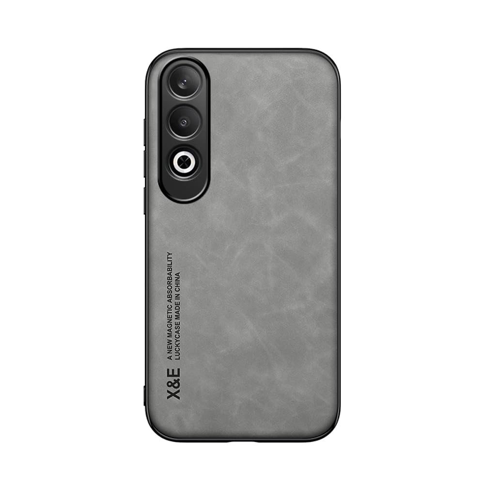 Kepuch Silklike Case Compatible for Oppo K12 5G / Oneplus Nord CE4 - Magnetic Holder Built-in Metal Plate Cover Bumper - Gray