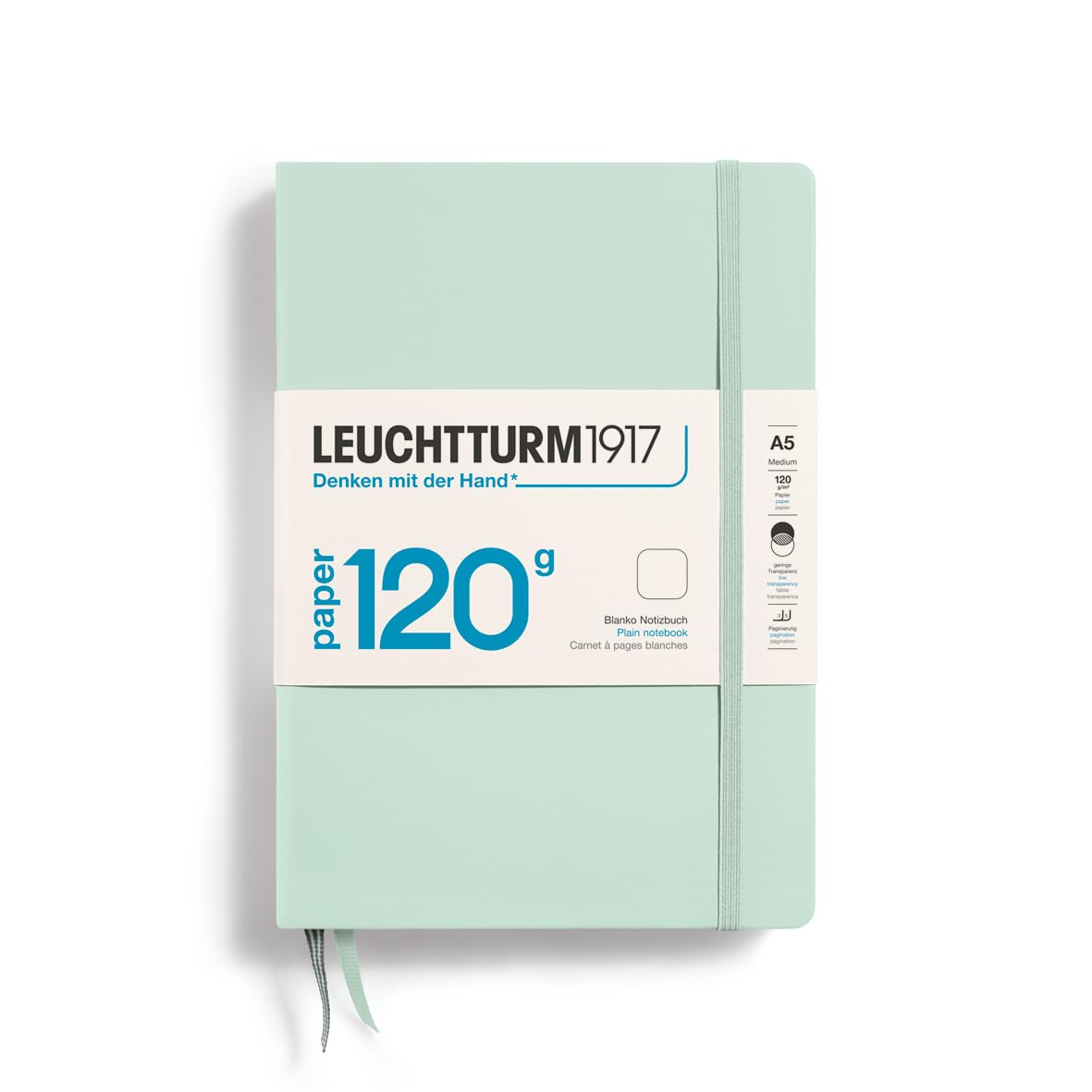 LEUCHTTURM1917 - 120G Special Edition - Medium A5 Plain Hardcover Notebook (Mint) - 203 Numbered Pages with 120gsm Paper