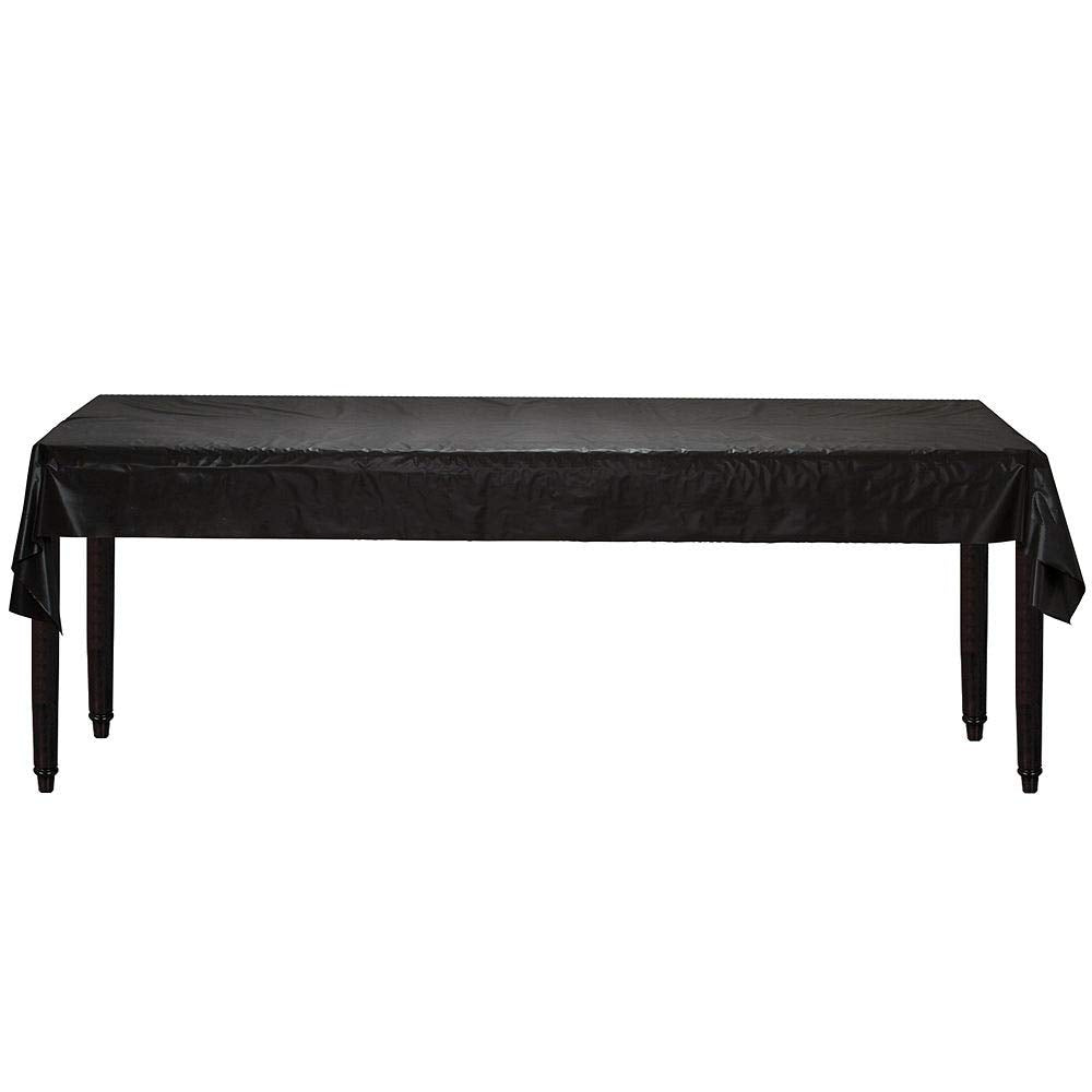 Bold Jet Black Plastic Table Roll - 40" x 100' (1 Pc.) - Seamless Table Decor, Waterproof & Durable Design - Perfect for Parties, Weddings, Events