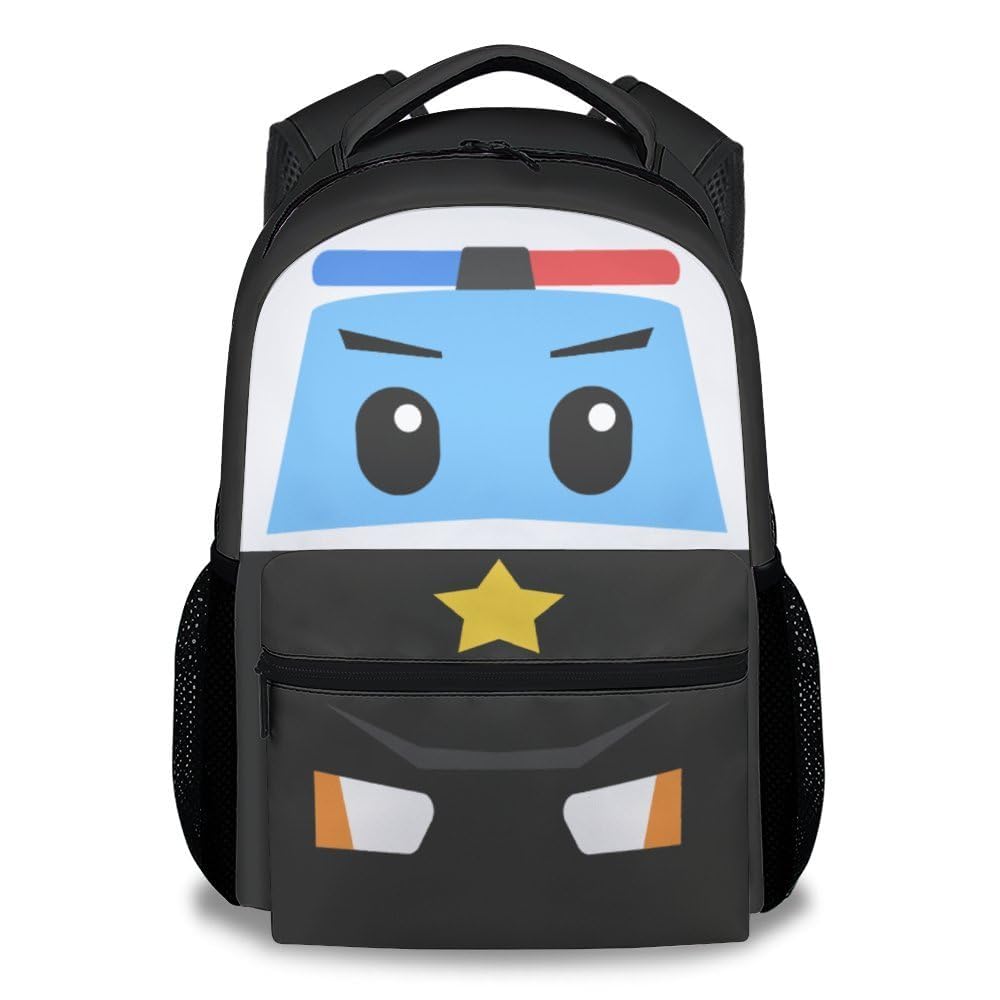 XaocNyx Kid Backpack for Boys - 17 Inch Car Bookbag - Large Capacity, Durable, Lightweight - Black Bag for School, Travel and Camp