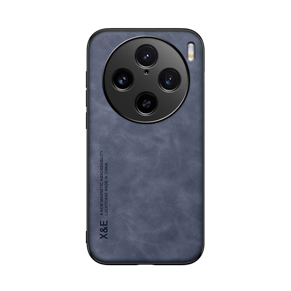 Kepuch Silklike Case for Vivo X100 Pro - Cover Bumper Built-in Metal Plate for Vivo X100 Pro - Blue