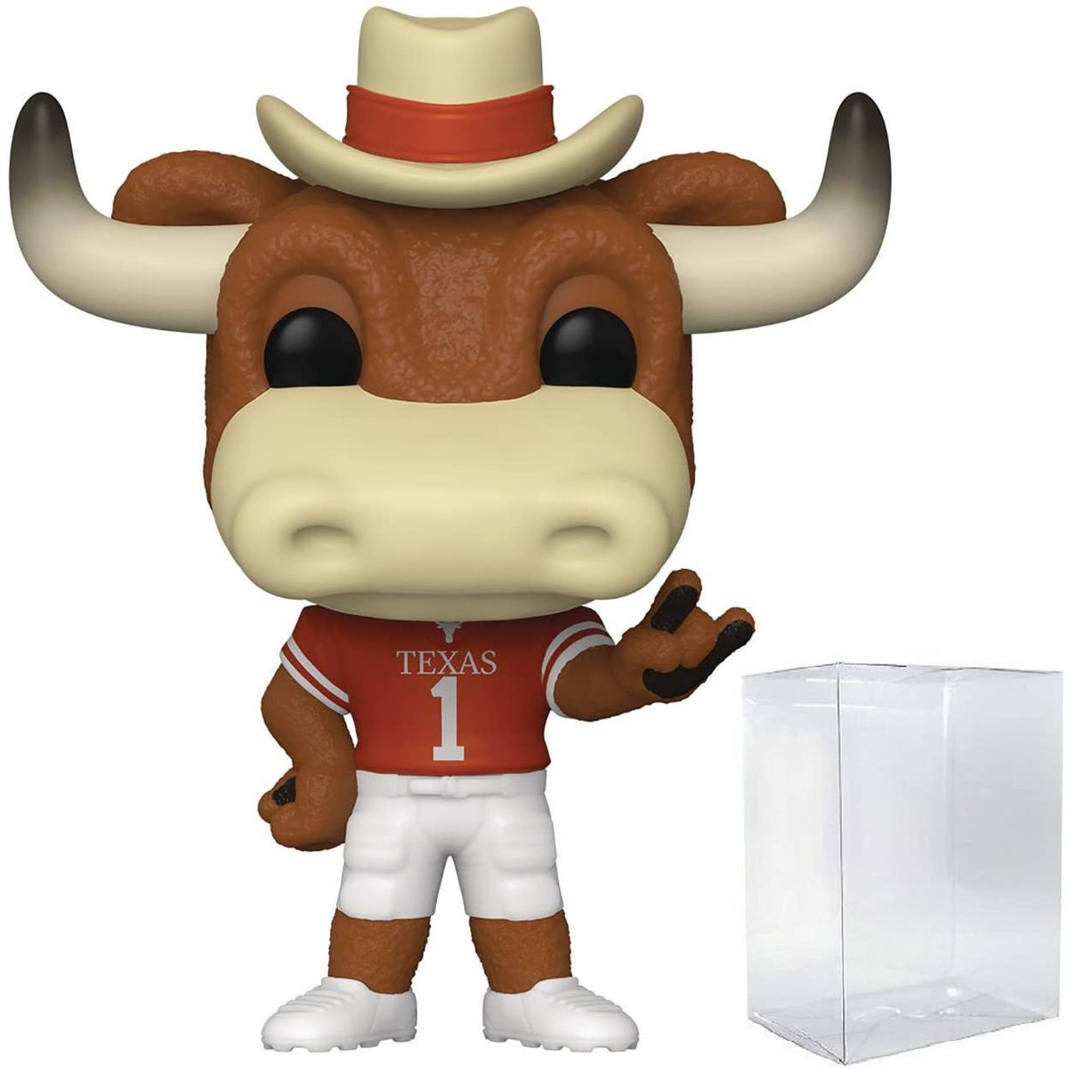 Funko College Mascots: University of Texas - Hook Em Pop! Vinyl Figure (Bundled with Compatible Pop Box Protector Case)