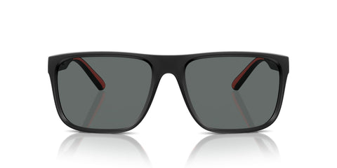 Scuderia Ferrari FZ6002U Universal Fit Square Sunglasses, Matte Black/Polarized Grey, 59 mm