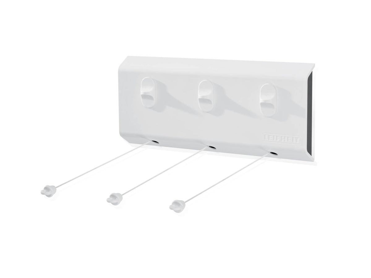 Leifheit Rollfix 150 Triple Longline Wall Airer, Three Wire Clothes Dryer Length 5m Each, White
