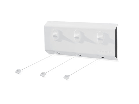 Leifheit Rollfix 150 Triple Longline Wall Airer, Three Wire Clothes Dryer Length 5m Each, White