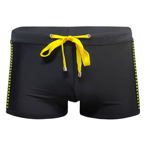YouKD Men's Swim Brief Swimsuit Swimming Trunk Swim Shorts Swimwear Elastic Waist D Black