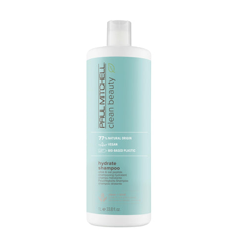 Paul Mitchell Clean Beauty Hydrate Shampoo, Replenishes Hair, Adds Moisture, For Dry Hair, 33.8 fl. oz.