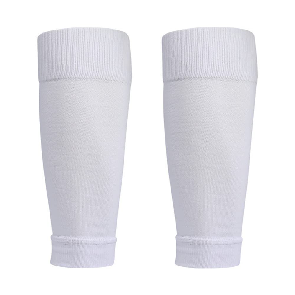 Wuluwala 2 Pack Pro Soccer Leg Sleeves Socks/Compression for Calf - over the calf, football, baseball, basketball, rugby, wrestling (White)