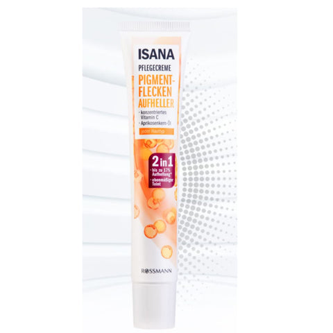 1 PC Isana Pigment Flecken 2 in 1, Vitamin C Freckle and Darkness Removal Serum, Removing Darkness and Pimple Spots Around Mouth, Get A Clear Transparent and Even Complexion, 50ml.