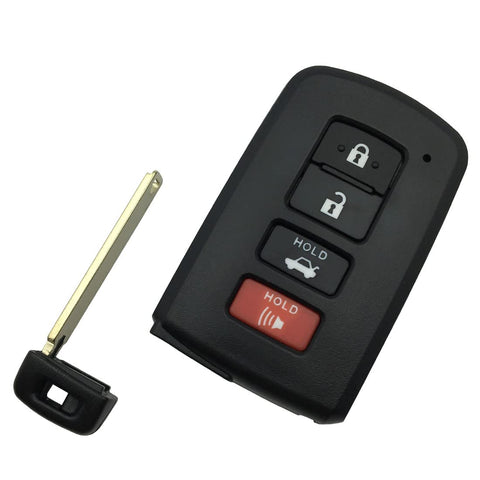 Replacement Key Fob Shell Case for Toyota Avalon Corolla Camry Highlander RAV4 Keyless Entry Remote Car Key Fob Cover Casing with Uncut Blade Blank (4 Button)