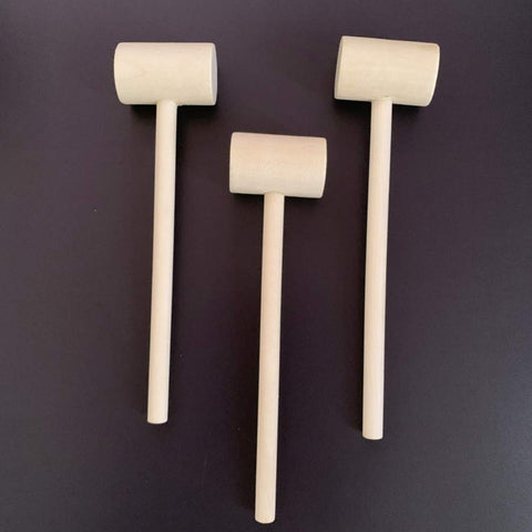 Wooden Hammers Mallet Solid Wood Flat Head Hammering and Pounding Toys, Pack of 20